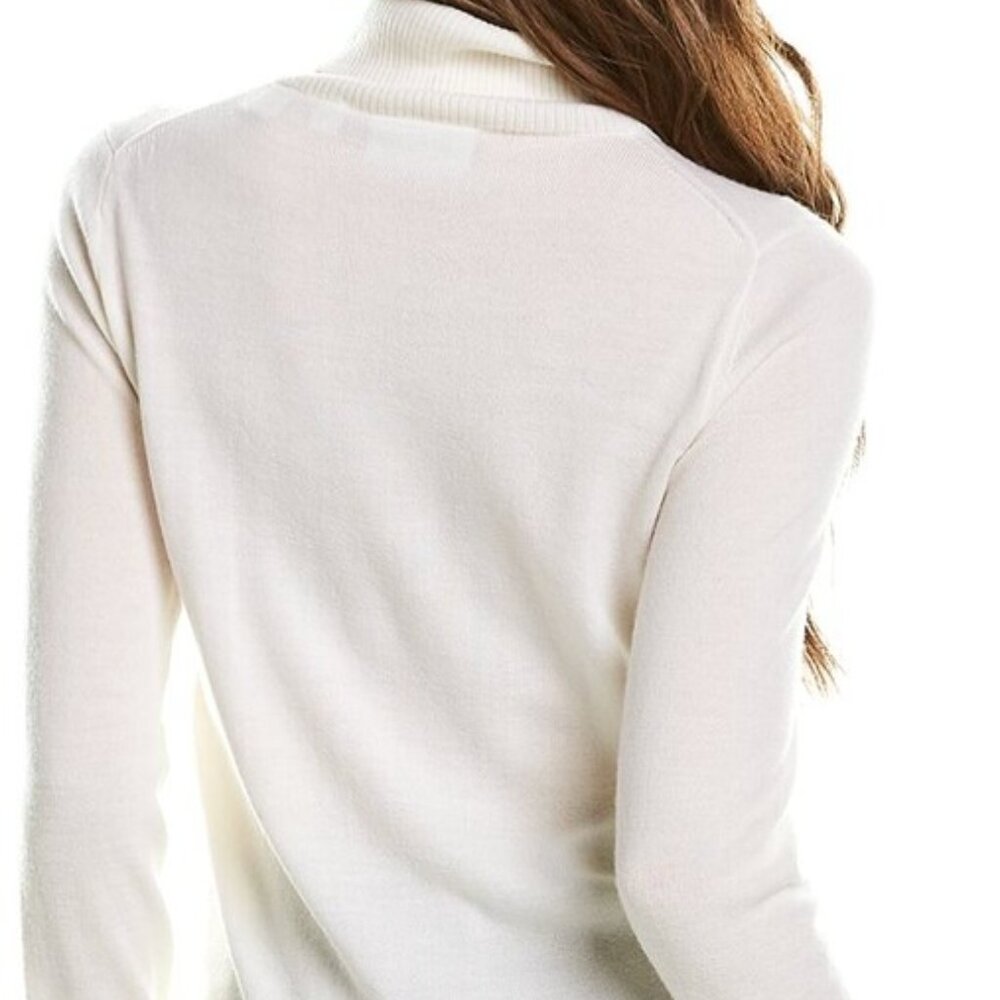 NEW Rossignol Made in Italy turtleneck Sweater 100% Merino Wool !!! white 6S3 - Picture 3 of 8